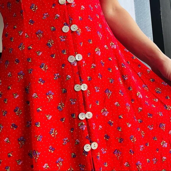 CDC Caren D Sea Shell Two Raw Button Down Front LaceUp Sleeveless Shift Dress - Picture 11 of 13